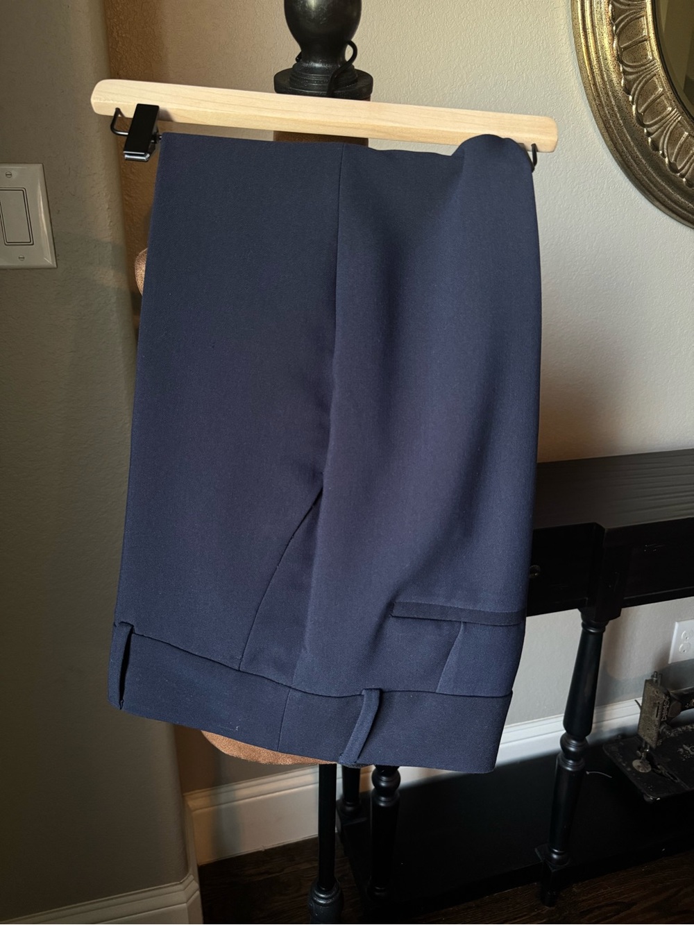 Banana Republic Straight Leg Dress Pants Navy Blue Ankle 12 NWOT Career Office